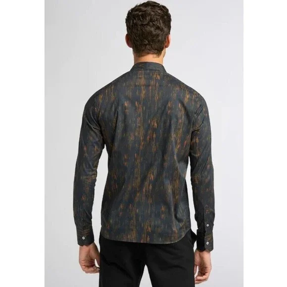 GOOD MAN BRAND Long Sleeve Button Up Shirt Size Small Black / Orange Top NWOT - Picture 3 of 16